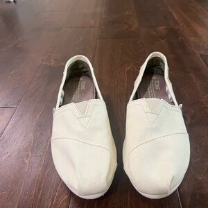 TOMS Cream Alpargata classic Canvas Slip-On flat Shoes size 7.5